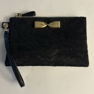 Victoria Secret wristlet black see through lace with gold plated bow